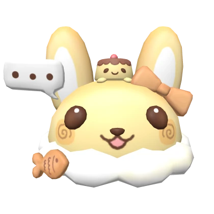 bunny dango flan kawaii hat yellow