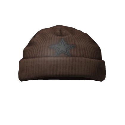 Brown Basic Star Beanie