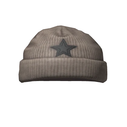 Grey Basic Star Beanie