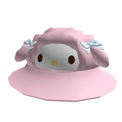 Kawaii pink & blue fluffy sheep w bows bucket hat