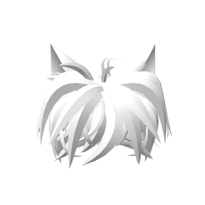 Messy Cute hair Whit Cat Ears [Pure White]