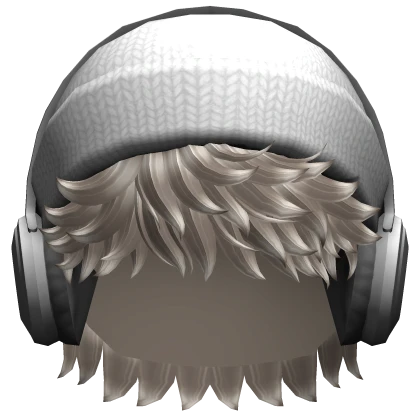Messy Hair w/ Beanie & Headphones(AshBlonde 2)