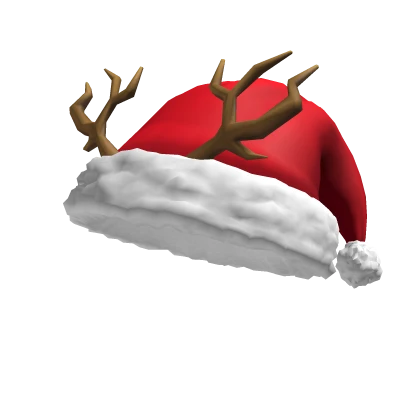 Christmas Santa Hat w/ Reindeer Antlers