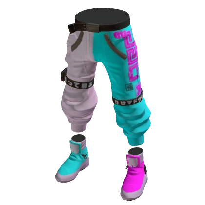 Drp Caps [#1], Neon Pink / Blue Pants