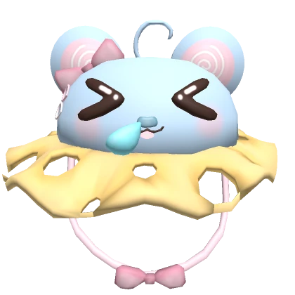 ୨୧  Cute kawaii silly mouse rat cheese hat 