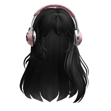 Straight Hair with Headphones(Black2)