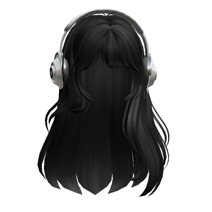 Straight Hair with Headphones(Black3)