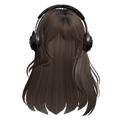 Straight Hair with Headphones(Brown)