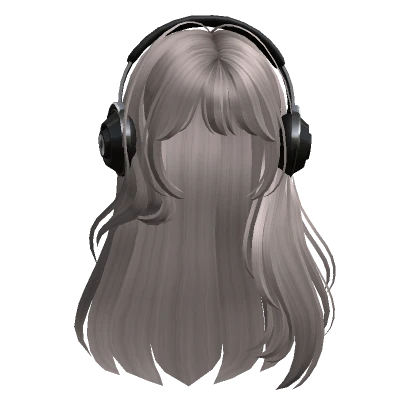 Straight Hair with Headphones(Ash)