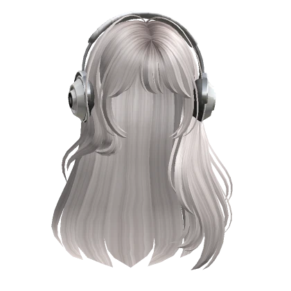 Straight Hair with Headphones(Silver)