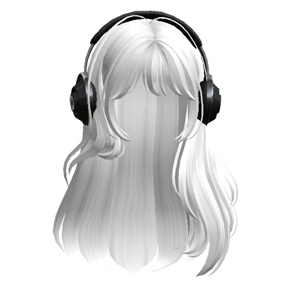 Straight Hair with Headphones(White)