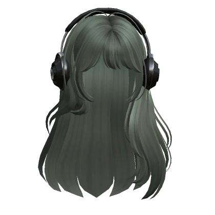 Straight Hair with Headphones(Green)