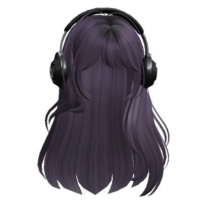 Straight Hair with Headphones(Purple)