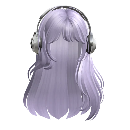 Straight Hair with Headphones(Light Purple)