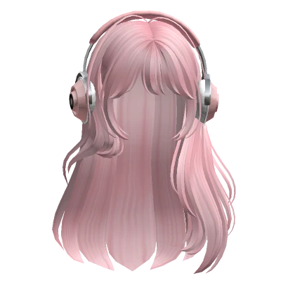 Straight Hair with Headphones(Pink)