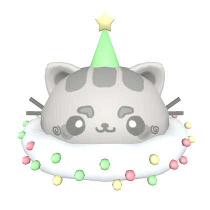 Kawaii Christmas gray cat hat