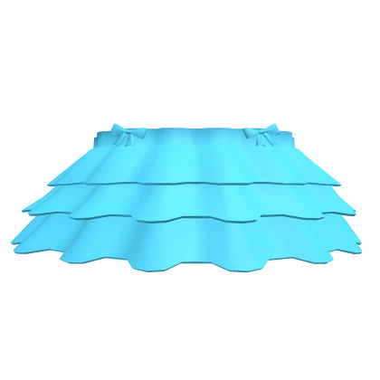 Aesthetic Preppy Ruffled Skirt ( Blue )