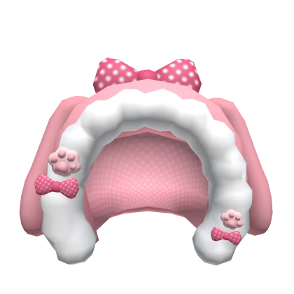 kawaii pink fluffy bunny hood