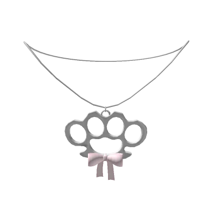 ♡ (1.0) pink brass knuckle emo necklace