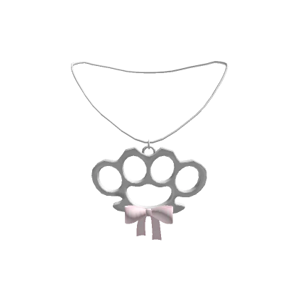 ♡ (3.0) pink brass knuckle emo necklace