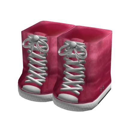 Y2K Knee High Shoes Dark Pink