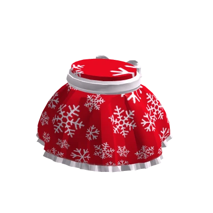 Red Snowflake Bow Christmas Skirt