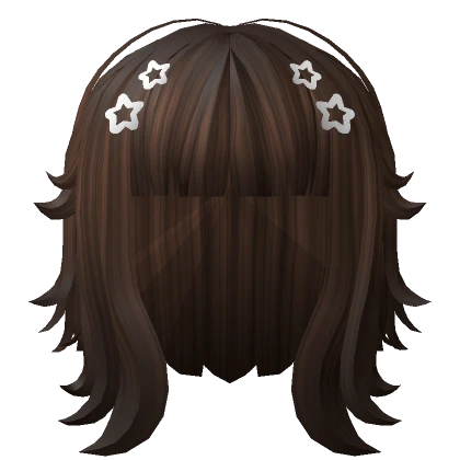 Kawaii Layered Short Hair w/ Stars Brown