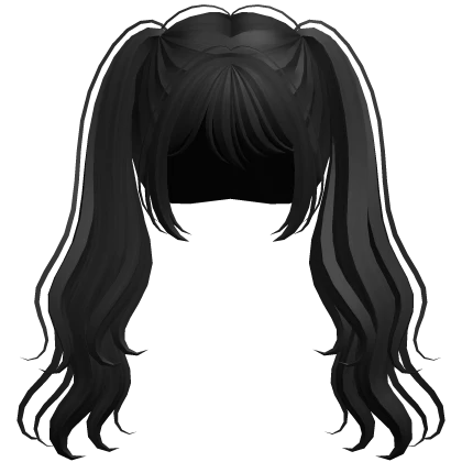 Wavy Anime Pigtails (Black)