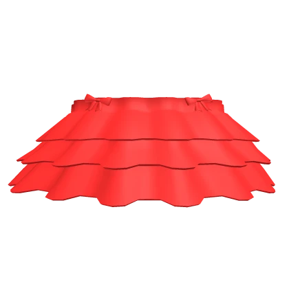 Christmas Preppy Ruffled Skirt ( Red )