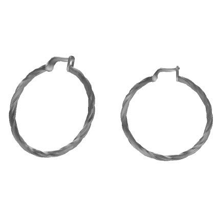 Silver Twisted Hoop Earrings