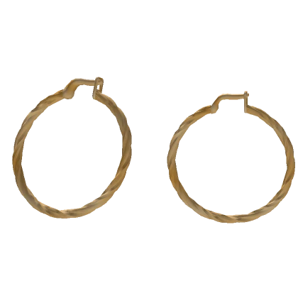 Gold Twisted Hoop Earrings