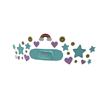 Blue Kawaii Stickers and Band-Aid