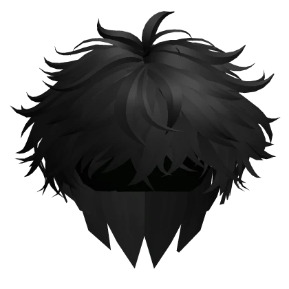 Messy Spiky Fluffy Hair in Black