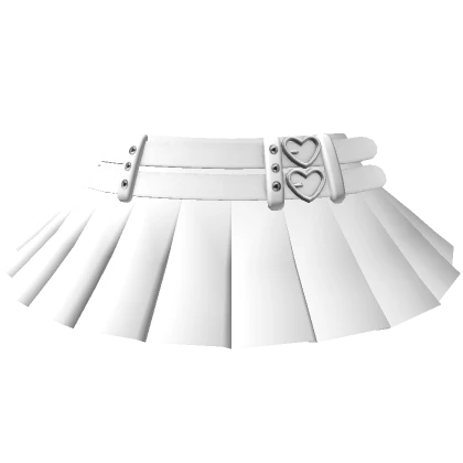 ♡ Y2K Chibi Heart Skirt (White) fits Chibi Doll