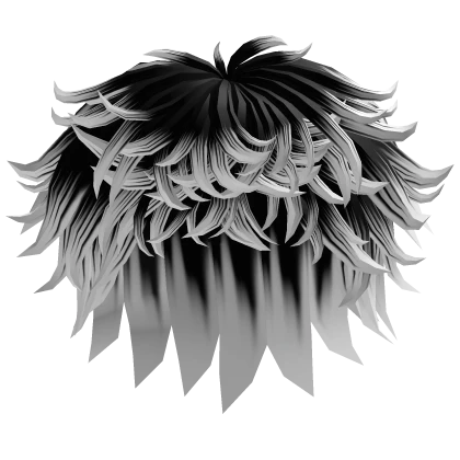 Black to White Fluffy Messy Cool Hair