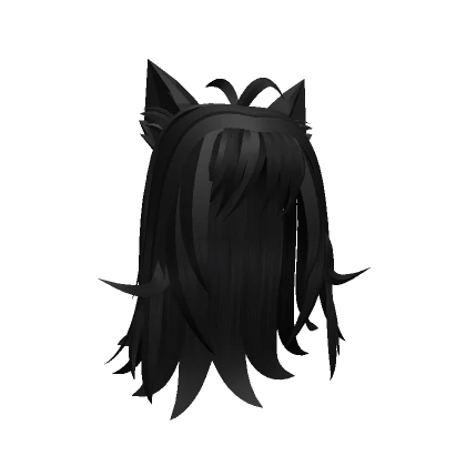 Cute hair Whit Cat Ears [Black]