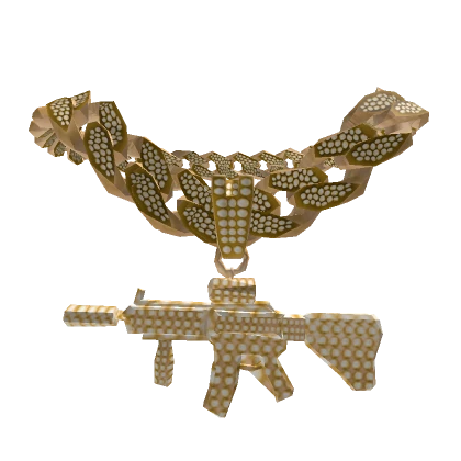 Iced Golden Gun Chain - Block