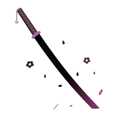 Flower katana sword Black to Pink