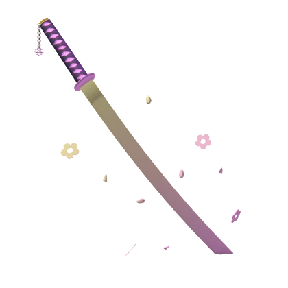 Flower katana sword Yellow to Pink