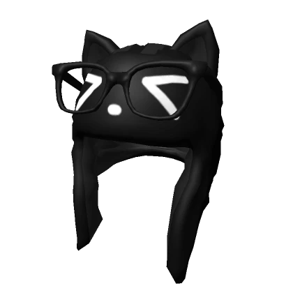 Cute Glasses Cat Beanie Black