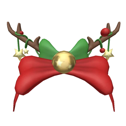 Christmas horns with red bow