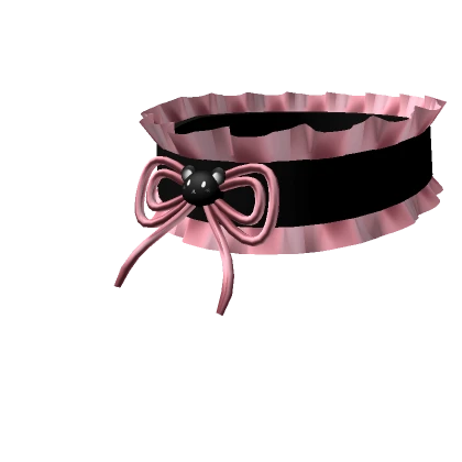 cute ruffled ribbon collar 3.0 (pink)