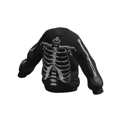 Skeleton Oversized Sweater Black