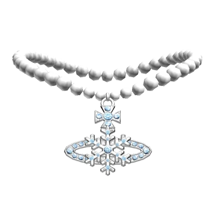 Y2K Blue Snowflake Pearls Diamond Necklace (3.0)