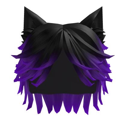 Messy Black to Purple Emo Cat Hair