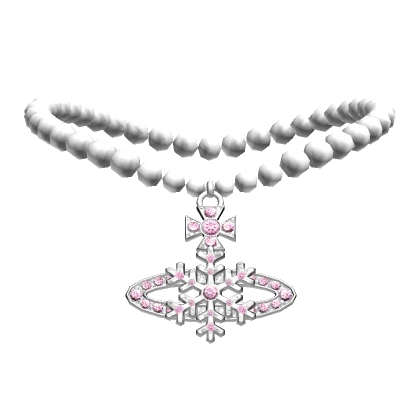 Y2K Pink Snowflake Pearls Diamond Necklace (3.0)