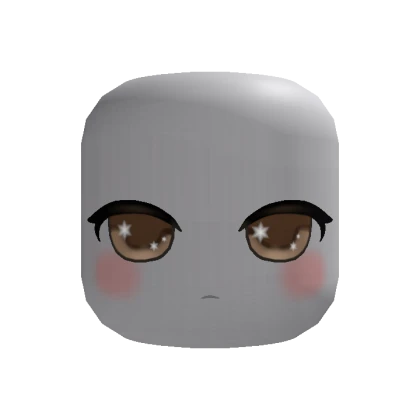 🍀Animated Chibi Sparkle Calm Face (Brown)