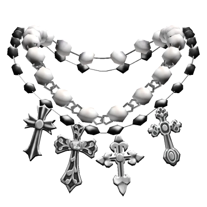 Y2K Crosses Necklace Rosary Pearls (3.0)