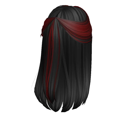 Two-Tone Cottage Girl Hair (Black & Red)