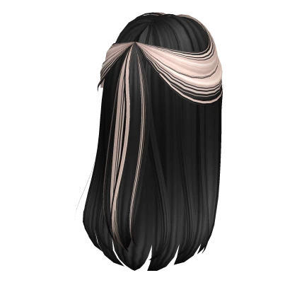 Two-Tone Cottage Girl Hair (Black & Platinum)